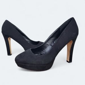 Madden NYC Statue Black High Heels Size Platform Size 10 Faux Suede